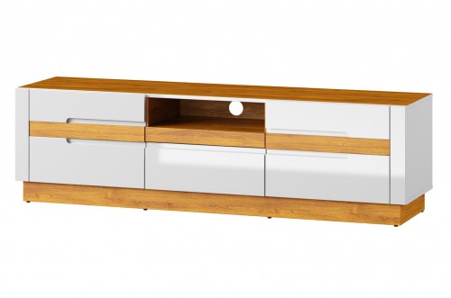 Тумба RTV VISIO 25 SZYNAKA белый глянец / дуб camargue